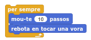 rebota en tocar una vora